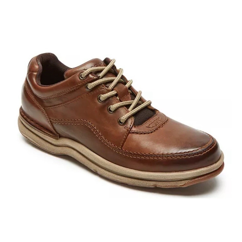 Rockport World Tour Classic Sneakers, Brown Leather, Men's Size 9 N Narrow